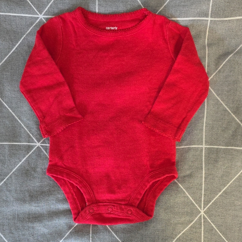Carter's Bright Red Long Sleeve Bodysuit